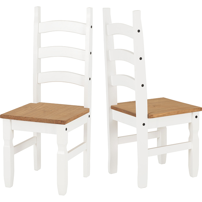 Corona Pine Chair in White - Click Image to Close